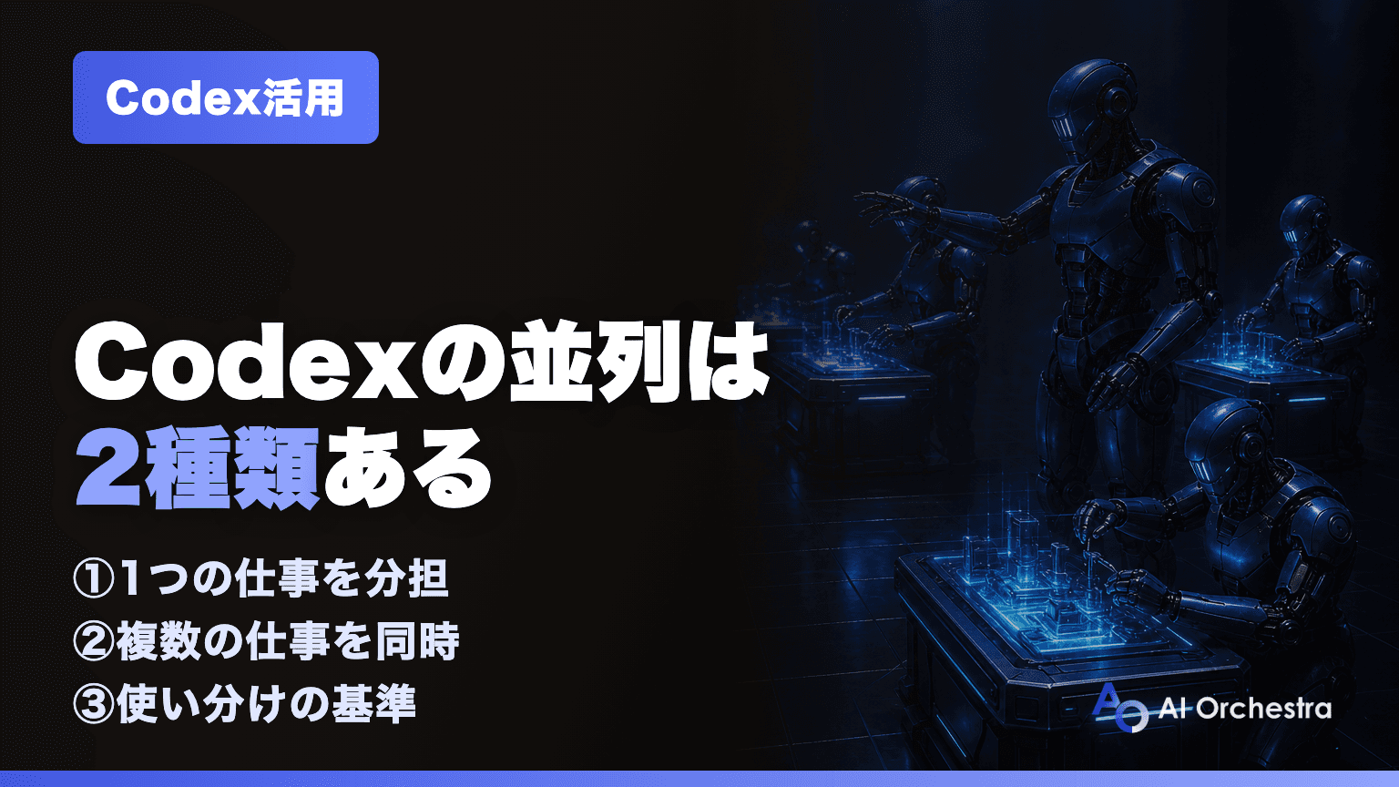 Codexのサブエージェントと並列実行 — 「1つの仕事を分担」と「複数の仕事を同時」の使い分け(2026年7月時点)