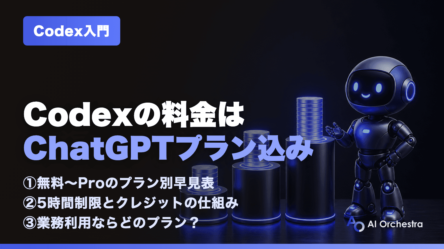 Codexの料金 — 無料・Go・Plus・Proの違いと、業務利用でのプランの選び方【2026年7月】