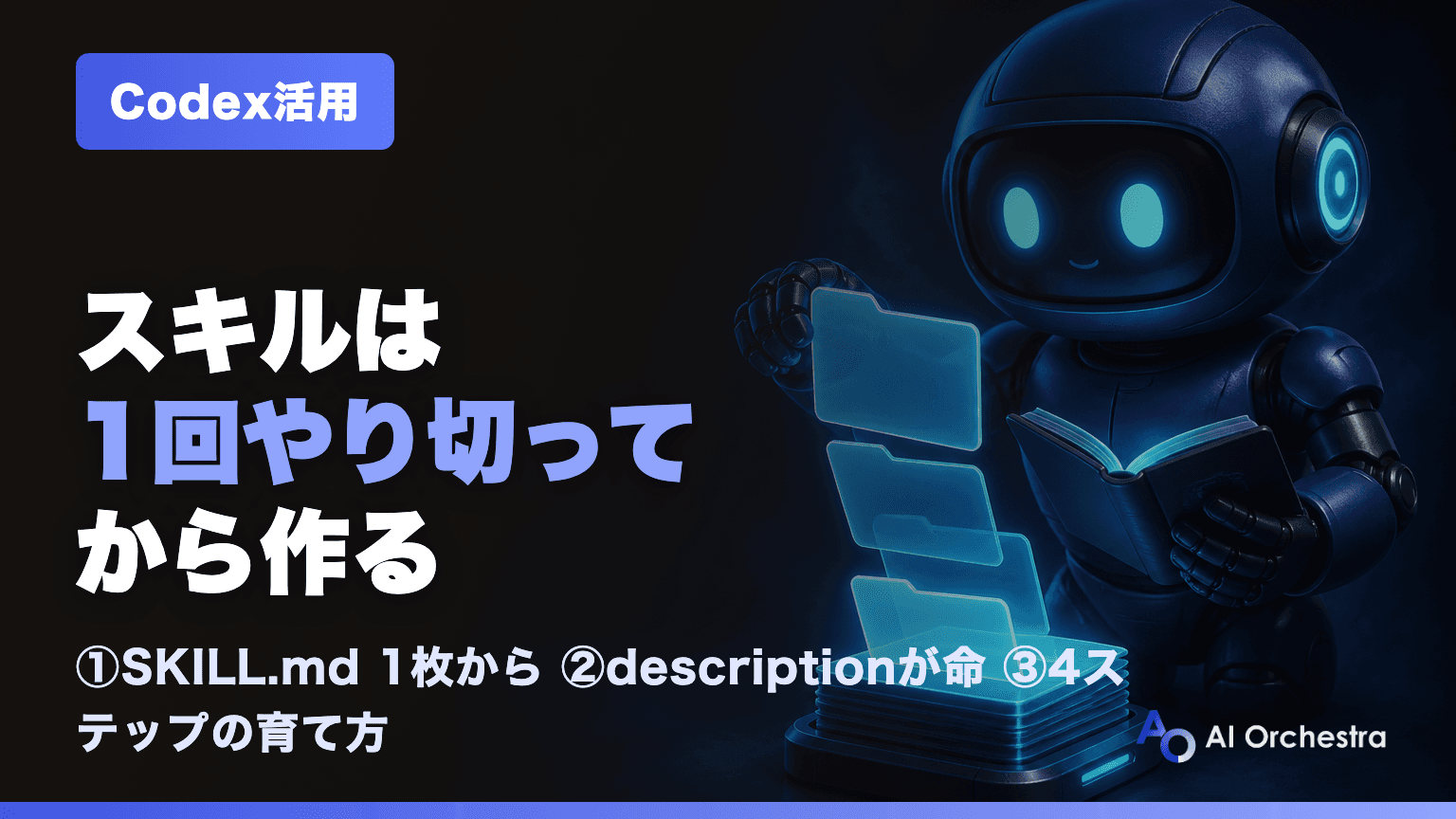 CodexのAgent Skillsの作り方 — SKILL.md 1枚から始めて「一度成功した手順」を資産にする